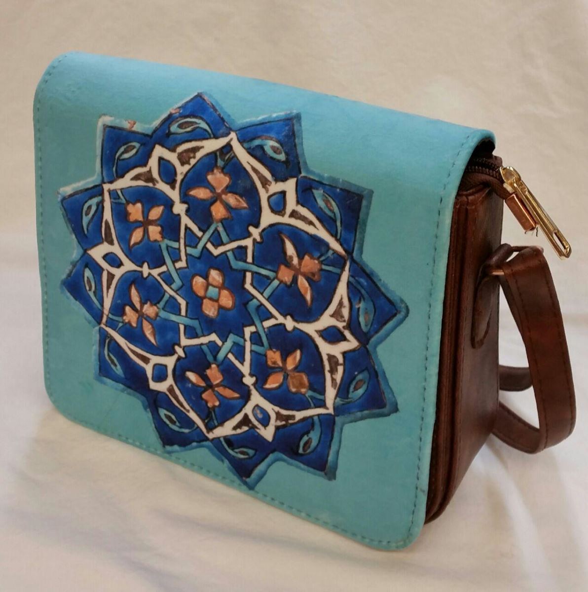 Persian women's traditional long handle leather bag  136 SOLD