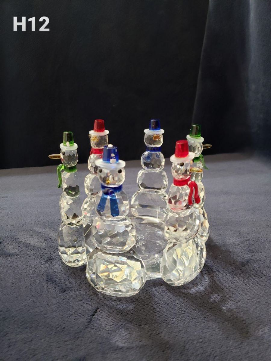 Snowman pillar candle holder H12 SOLD
